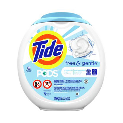 Picture of Laundry Detergent Tide® PODS® free & gentle™ 63 oz. Canister Pod Unscented89892
