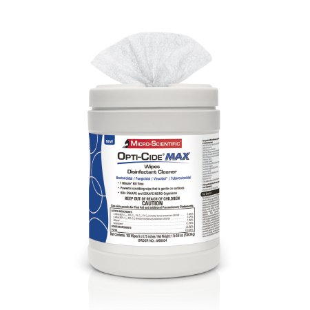 Picture of Opti-Cide® Max Surface Disinfectant Cleaner Premoistened Alcohol Based Wipe 160 Count Canister Disposable Alcohol Scent NonSterileM60034