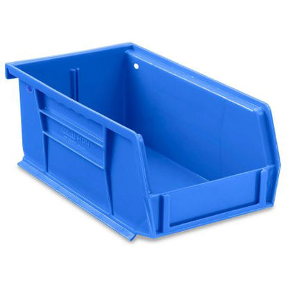 Picture of Storage Bin Uline® Blue Plastic 3 X 4 X 7-1/2 InchS-12414BLU
