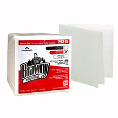 Picture of Task Wipe Brawny Industrial® Medium Duty White NonSterile Airlaid Bonded Cellulose 13 X 13 Inch Reusable29215