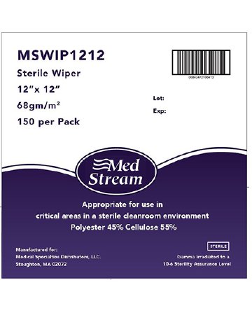 Picture of Cleanroom Wipe McKesson ISO Class 5 White Sterile Polyester / Cellulose 12 X 12 Inch DisposableMSWIP1212