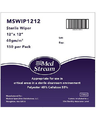 Picture of Cleanroom Wipe McKesson ISO Class 5 White Sterile Polyester / Cellulose 12 X 12 Inch DisposableMSWIP1212