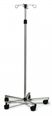 Picture of IV Stand Telescoping Pole 4-Hook 5 Legs with 2 Inch Nylon Swivel Casters7016A