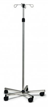 Picture of IV Stand Telescoping Pole 4-Hook 5 Legs with 2 Inch Nylon Swivel Casters7016A