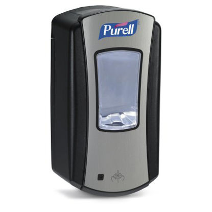 Picture of Hand Hygiene Dispenser Purell® LTX-12™ Brushed Chrome / Black Plastic Touch Free 1200 mL Wall Mount1928-04