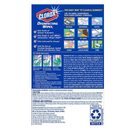 Picture of Clorox® Surface Disinfectant Premoistened Wipe 35 Count Canister Disposable Lemon Scent NonSterile01594CT
