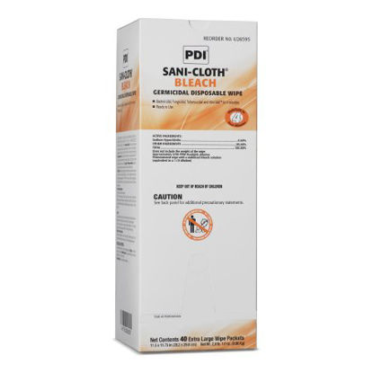 Picture of Sani-Cloth® Bleach Surface Disinfectant Cleaner Premoistened Germicidal Wipe 40 Count Individual Packet Disposable Chlorine Scent NonSterileU26595