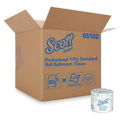 Picture of Toilet Tissue Scott® Essential White 1-Ply Standard Size Cored Roll 1210 Sheets 4 X 4-1/10 Inch05102