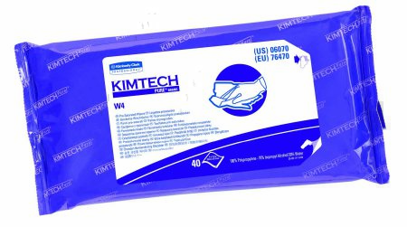 Picture of Kimtech Pure W4 Surface Disinfectant Cleaner Premoistened Cleanroom Wipe 40 Count Soft Pack Disposable Alcohol Scent NonSterile06070
