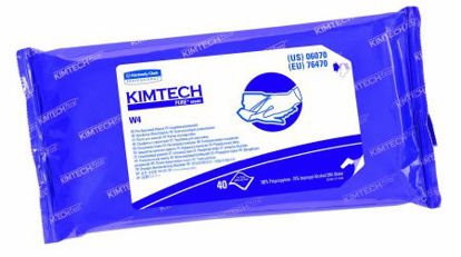 Picture of Kimtech Pure W4 Surface Disinfectant Cleaner Premoistened Cleanroom Wipe 40 Count Soft Pack Disposable Alcohol Scent NonSterile06070
