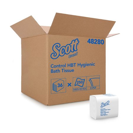 Picture of Toilet Tissue Scott® Control HBT White 2-Ply Standard Size Folded 250 Sheets 4-1/2 X 8-1/10 Inch48280