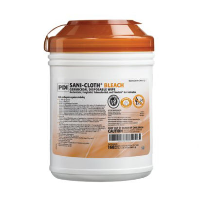 Picture of Sani-Cloth® Surface Disinfectant Cleaner Premoistened Germicidal Wipe 160 Count Canister Disposable Bleach Scent NonSterileP84172