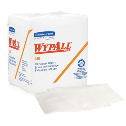 Picture of Task Wipe WypAll® L40 Light Duty White NonSterile Double Re-Creped 12-1/2 X 13-2/5 Inch Disposable05007