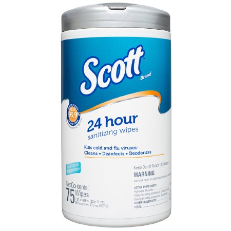 Picture of Scott® 24 Hour Surface Disinfectant Cleaner Peroxide Based Wipe 75 Count Canister Disposable Scented NonSterile53609