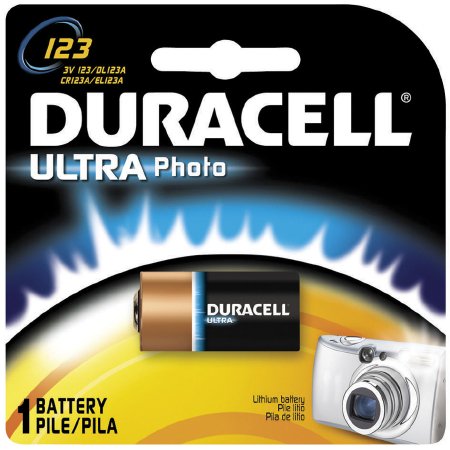 Picture of Lithium Battery Duracell® Ultra 123A Cell 3V Disposable 1 PackDL123ABPK