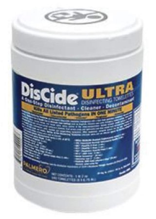 Picture of DisCide® Ultra Surface Disinfectant Cleaner Premoistened Quaternary Based Wipe 160 Count Canister Disposable Herbal Scent NonSterile60DIS