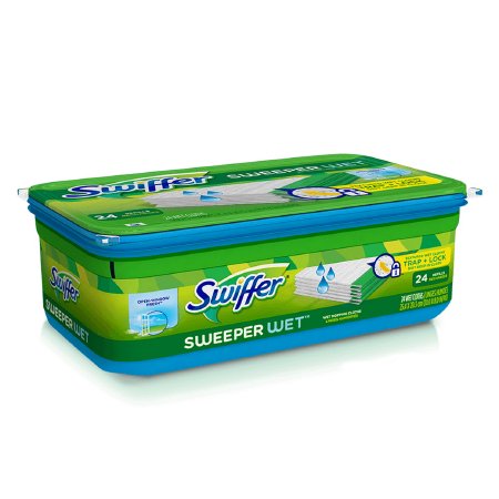 Picture of Saturated Wet Mop Pad Swiffer® Sweeper Wet™ Bound Edge White Cloth DisposablePGC95531CT