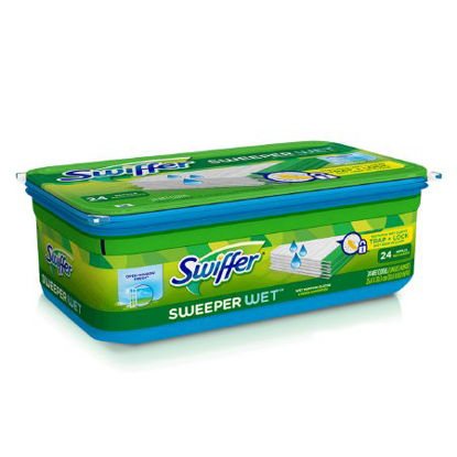 Picture of Saturated Wet Mop Pad Swiffer® Sweeper Wet™ Bound Edge White Cloth DisposablePGC95531CT