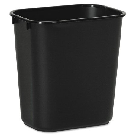 Picture of Trash Can Boardwalk® 14 Quart Rectangular Black Plastic Open TopBWK14QTWBBLA