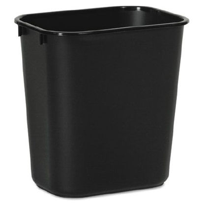 Picture of Trash Can Boardwalk® 14 Quart Rectangular Black Plastic Open TopBWK14QTWBBLA