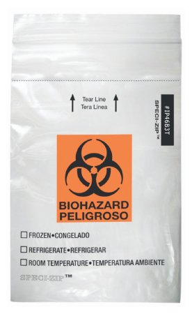 Picture of Biohazard Specimen Bag SPECI-ZIP™ Clear Bag 4 X 6 Inch22310402
