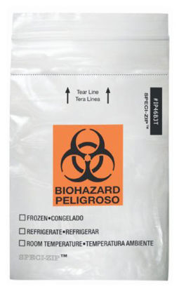 Picture of Biohazard Specimen Bag SPECI-ZIP™ Clear Bag 4 X 6 Inch22310402
