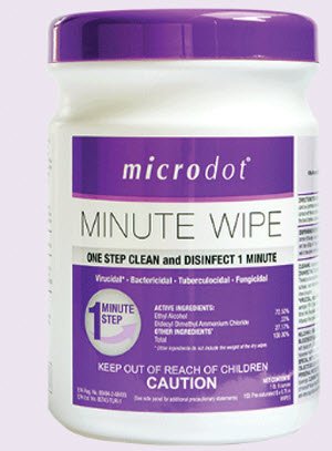 Picture of microdot® Surface Disinfectant Cleaner Premoistened Alcohol Based Wipe 160 Count Canister Disposable Alcohol Scent NonSterile601-12
