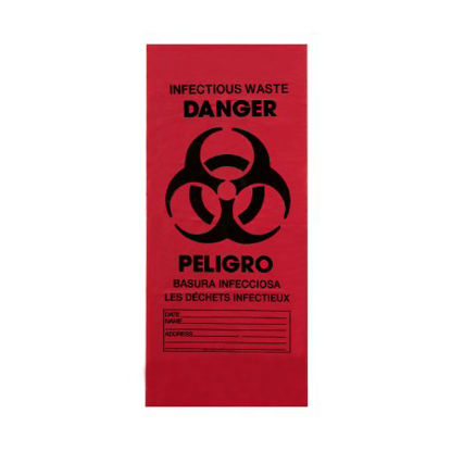 Picture of Biohazard Waste Bag Medegen Medical Products 30 - 32 gal. Red Bag HDPE 30-1/2 X 43 InchRS304314RH
