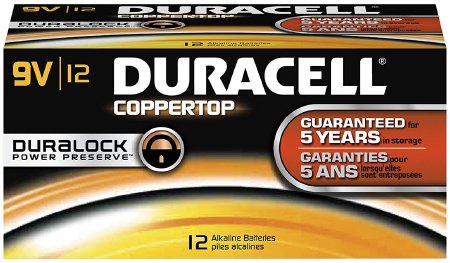 Picture of Alkaline Battery Duracell® Coppertop® 9V Cell 9V Disposable 12 PackMN1604BKD