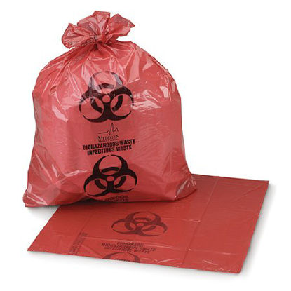 Picture of Biohazard Waste Bag 12 -16 Gallon Red Bag 24 X 32 Inch45-54