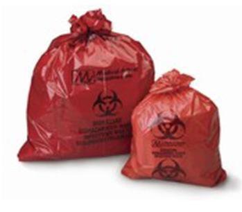 Picture of Biohazard Waste Bag Medegen Medical Products 12 - 16 gal. Red Bag Polyethylene 25 X 35 Inch2635