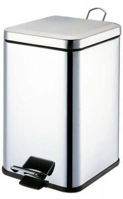 Picture of Trash Can Grafco® 32 Quart Square Silver Stainless Steel Step On8360