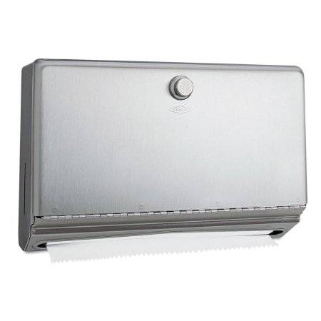 Picture of Paper Towel Dispenser Bobrick Satin Finish Stainless Steel Manual Pull 275 Count Surface / Wall MountBOB2621