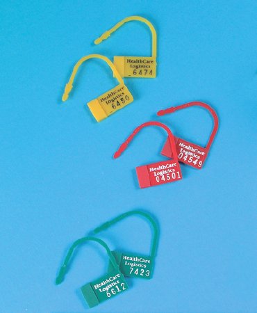 Picture of Heavy-Duty Padlock Seal Health Care Logistics Consecutively Numbered Red Nylon 1 X 1-5/16 Inch7685