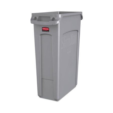 Picture of Trash Can Rubbermaid® Slim Jim® 23 gal. Rectangular Gray LLDPE Open TopFG354060GRAY