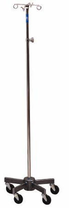 Picture of IV or Infusion Pump Stand Floor Stand 4-Hook Five 3 Inch Swivel Casters43417
