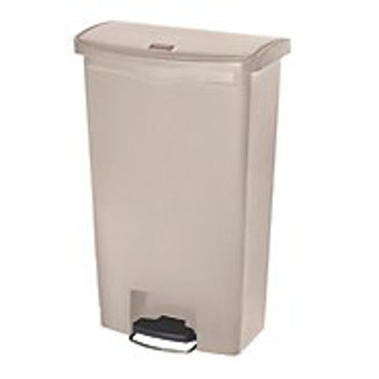 Picture of Trash Can Rubbermaid® Slim Jim® 18 gal. Rectangular Beige Plastic Step On1883460
