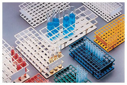 Picture of Test Tube Rack Nalgene™ Unwire™ 24 Place 30 mm Tube Size Blue 4-1/4 X 3-2/3 X 11 Inch1480944
