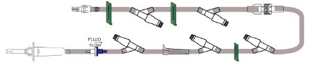 Picture of Primary Administration Set Bravo 24® 15 Drops / mL Drip Rate 14 Inch Tubing 5 PortsB9900-538