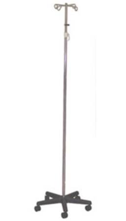 Picture of IV Pole Telescoping Pole Econo 2-Hook 5 Legs, 3 Inch Nylon Monster Casters, 2 with Breaks, 24 Inch Diameter921803