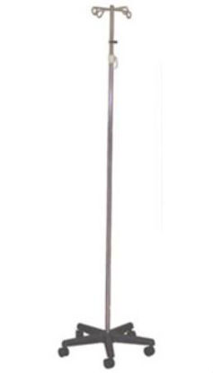 Picture of IV Pole Telescoping Pole Econo 2-Hook 5 Legs, 3 Inch Nylon Monster Casters, 2 with Breaks, 24 Inch Diameter921803