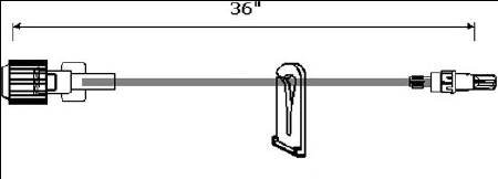 Picture of Extension Set 36 Inch Tubing 0.37 mL Priming Volume DEHP-FreeB1045