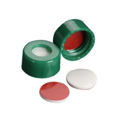 Picture of Wheaton® MicroLiter® Vial Closure PTFE / Silicone Screw Cap with Septum Green 9 mm NonSterile09-0030G