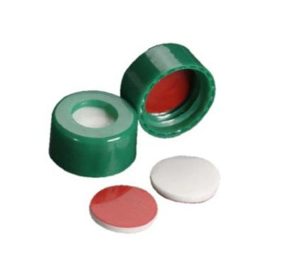 Picture of Wheaton® MicroLiter® Vial Closure PTFE / Silicone Screw Cap with Septum Green 9 mm NonSterile09-0030G