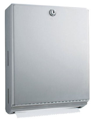 Picture of Paper Towel Dispenser Bobrick Satin Finish Stainless Steel Manual Pull 400 C-Fold / 525 Multi-fold Surface MountBOB262