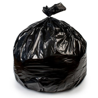 Picture of Trash Bag Colonial Bag 56 gal. Black LLDPE 1.35 Mil. 43 X 47 Inch X-Seal Bottom Flat PackTGG-47XH