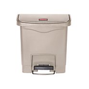 Picture of Trash Can Rubbermaid® Slim Jim® 8 gal. Rectangular Beige Plastic Step On1883456