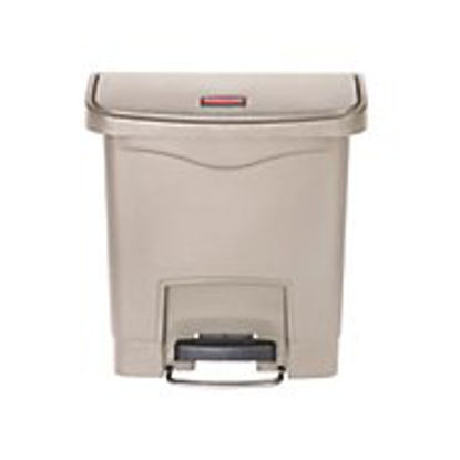 Picture of Trash Can Rubbermaid® Slim Jim® 8 gal. Rectangular Beige Plastic Step On1883456