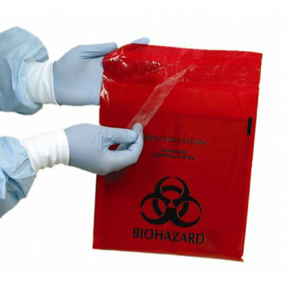 Picture of Biohazard Waste Bag Unimed - Midwest 1.4 Quart Red Bag 9 X 10 InchMRWB142316