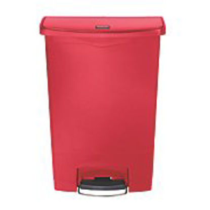 Picture of Trash Can Rubbermaid® Slim Jim® 24 gal. Rectangular Red Plastic Step On1883570